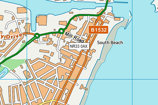 NR33 0AX map - OS VectorMap District (Ordnance Survey) NR33 0AX map - OS VectorMap District (Ordnance Survey)