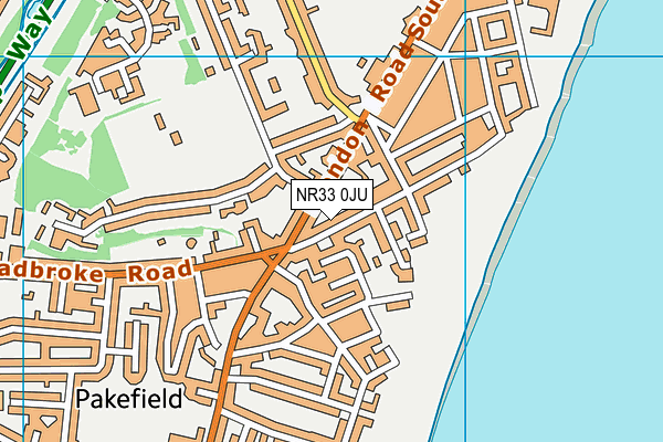NR33 0JU map - OS VectorMap District (Ordnance Survey)