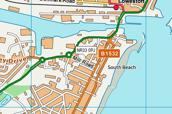NR33 0PJ map - OS VectorMap District (Ordnance Survey)