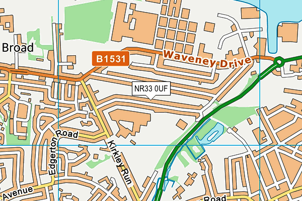 NR33 0UF map - OS VectorMap District (Ordnance Survey)