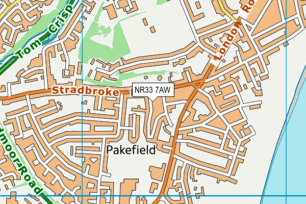 NR33 7AW map - OS VectorMap District (Ordnance Survey)