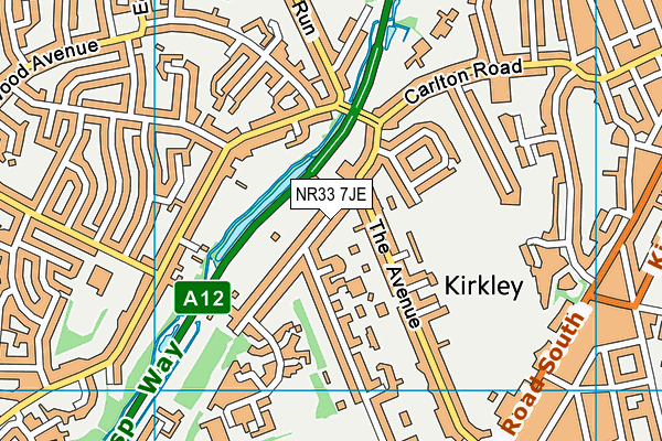 NR33 7JE map - OS VectorMap District (Ordnance Survey)