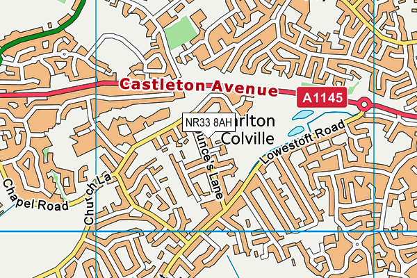 NR33 8AH map - OS VectorMap District (Ordnance Survey)