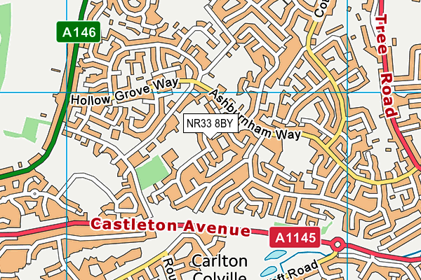 NR33 8BY map - OS VectorMap District (Ordnance Survey)