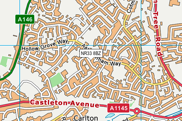 NR33 8BZ map - OS VectorMap District (Ordnance Survey) NR33 8BZ map - OS VectorMap District (Ordnance Survey)