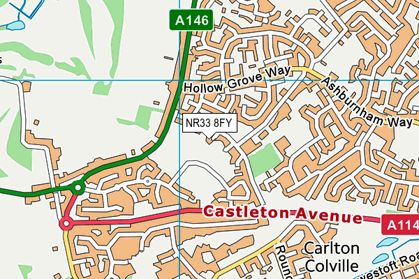 NR33 8FY map - OS VectorMap District (Ordnance Survey) NR33 8FY map - OS VectorMap District (Ordnance Survey)