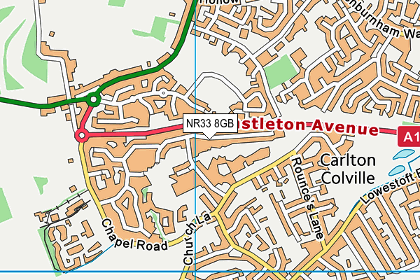 NR33 8GB map - OS VectorMap District (Ordnance Survey)