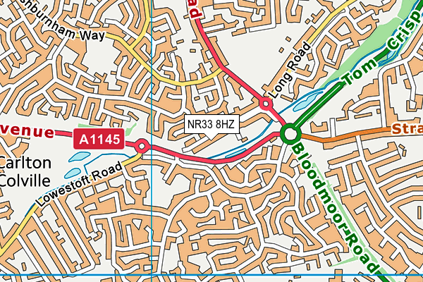 NR33 8HZ map - OS VectorMap District (Ordnance Survey) NR33 8HZ map - OS VectorMap District (Ordnance Survey)
