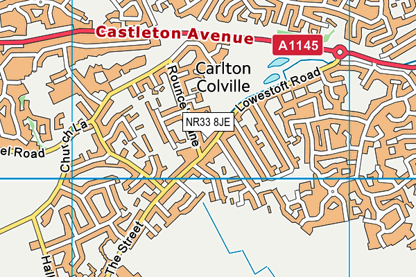 NR33 8JE map - OS VectorMap District (Ordnance Survey) NR33 8JE map - OS VectorMap District (Ordnance Survey)