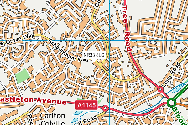NR33 8LG map - OS VectorMap District (Ordnance Survey) NR33 8LG map - OS VectorMap District (Ordnance Survey)