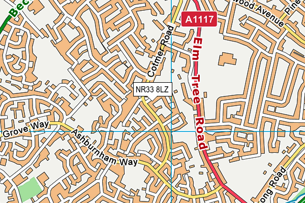 NR33 8LZ map - OS VectorMap District (Ordnance Survey) NR33 8LZ map - OS VectorMap District (Ordnance Survey)