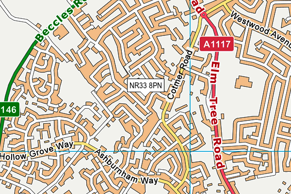 NR33 8PN map - OS VectorMap District (Ordnance Survey) NR33 8PN map - OS VectorMap District (Ordnance Survey)