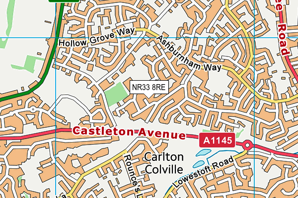 NR33 8RE map - OS VectorMap District (Ordnance Survey) NR33 8RE map - OS VectorMap District (Ordnance Survey)