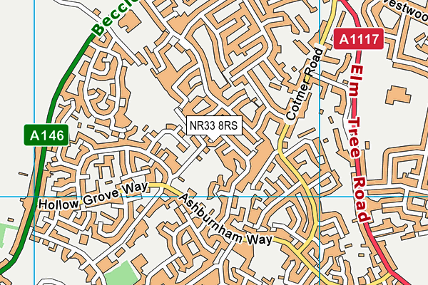 NR33 8RS map - OS VectorMap District (Ordnance Survey) NR33 8RS map - OS VectorMap District (Ordnance Survey)