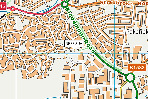 NR33 8UA map - OS VectorMap District (Ordnance Survey) NR33 8UA map - OS VectorMap District (Ordnance Survey)