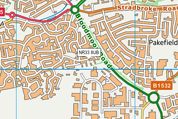 NR33 8UB map - OS VectorMap District (Ordnance Survey) NR33 8UB map - OS VectorMap District (Ordnance Survey)