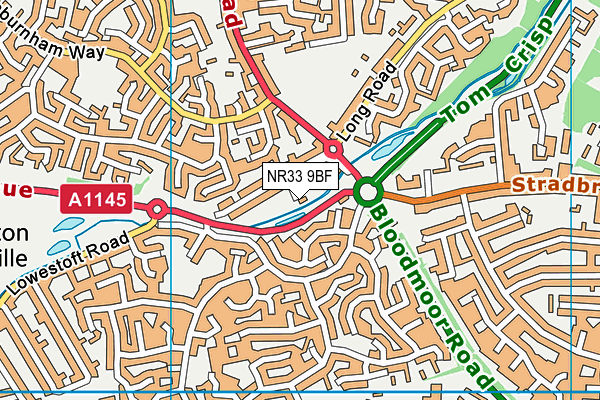 NR33 9BF map - OS VectorMap District (Ordnance Survey)