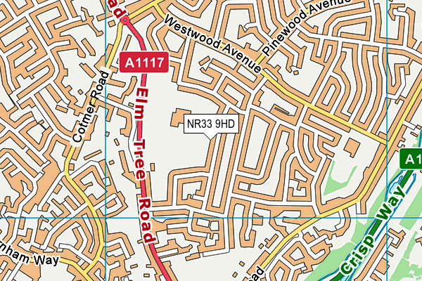 NR33 9HD map - OS VectorMap District (Ordnance Survey)