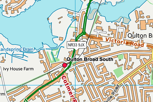NR33 9JX map - OS VectorMap District (Ordnance Survey)