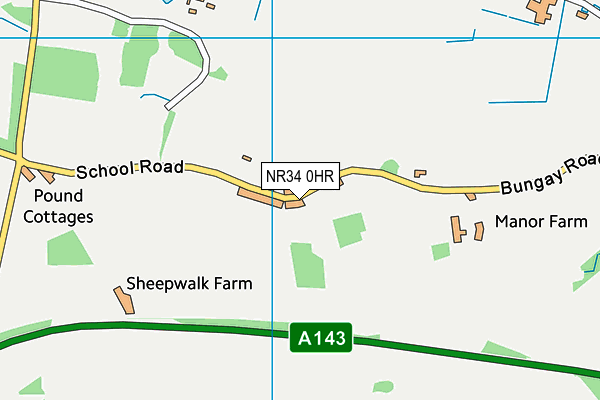 NR34 0HR map - OS VectorMap District (Ordnance Survey)