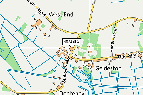 NR34 0LX map - OS VectorMap District (Ordnance Survey)