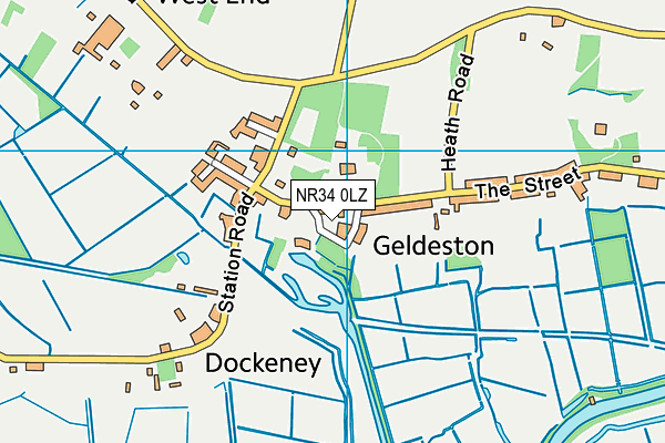 NR34 0LZ map - OS VectorMap District (Ordnance Survey)