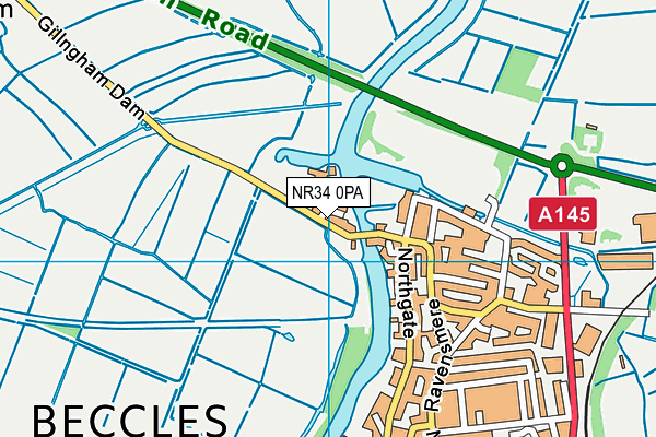 NR34 0PA map - OS VectorMap District (Ordnance Survey)