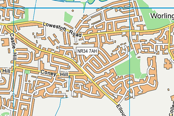 NR34 7AH map - OS VectorMap District (Ordnance Survey) NR34 7AH map - OS VectorMap District (Ordnance Survey)