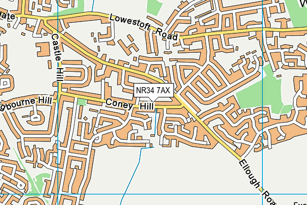 NR34 7AX map - OS VectorMap District (Ordnance Survey)