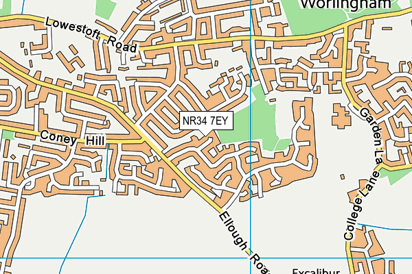 NR34 7EY map - OS VectorMap District (Ordnance Survey) NR34 7EY map - OS VectorMap District (Ordnance Survey)