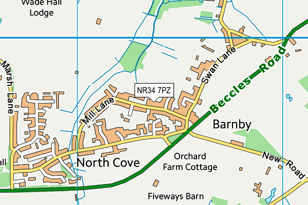 NR34 7PZ map - OS VectorMap District (Ordnance Survey) NR34 7PZ map - OS VectorMap District (Ordnance Survey)