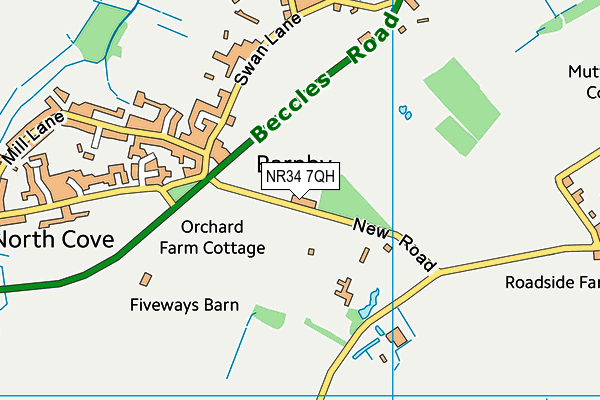 NR34 7QH map - OS VectorMap District (Ordnance Survey)