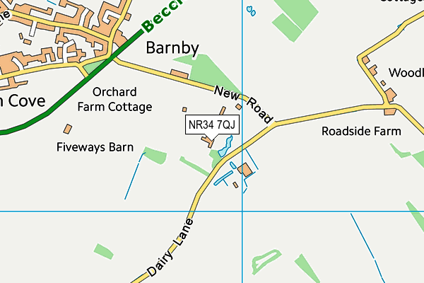 NR34 7QJ map - OS VectorMap District (Ordnance Survey) NR34 7QJ map - OS VectorMap District (Ordnance Survey)