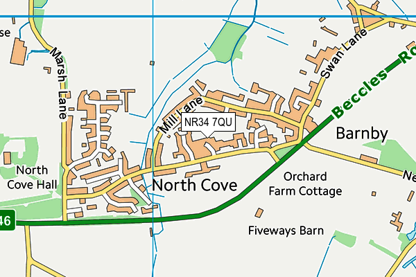 NR34 7QU map - OS VectorMap District (Ordnance Survey)