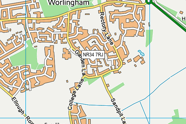 NR34 7RJ map - OS VectorMap District (Ordnance Survey) NR34 7RJ map - OS VectorMap District (Ordnance Survey)