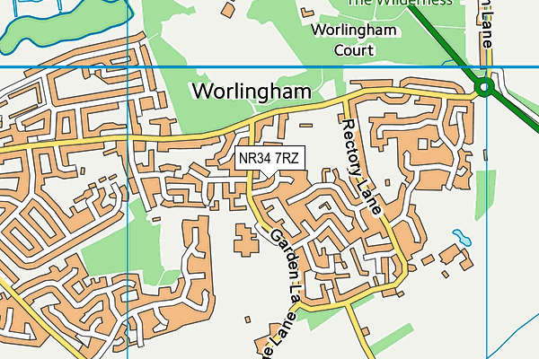 NR34 7RZ map - OS VectorMap District (Ordnance Survey) NR34 7RZ map - OS VectorMap District (Ordnance Survey)