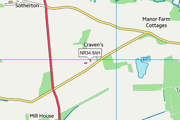 NR34 8AH map - OS VectorMap District (Ordnance Survey) NR34 8AH map - OS VectorMap District (Ordnance Survey)