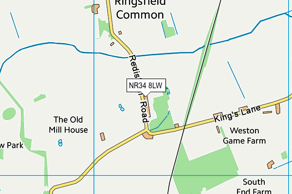 NR34 8LW map - OS VectorMap District (Ordnance Survey)