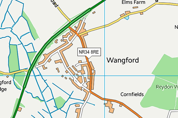 NR34 8RE map - OS VectorMap District (Ordnance Survey)