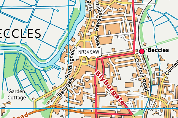 NR34 9AW map - OS VectorMap District (Ordnance Survey)