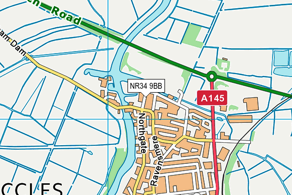 NR34 9BB map - OS VectorMap District (Ordnance Survey)