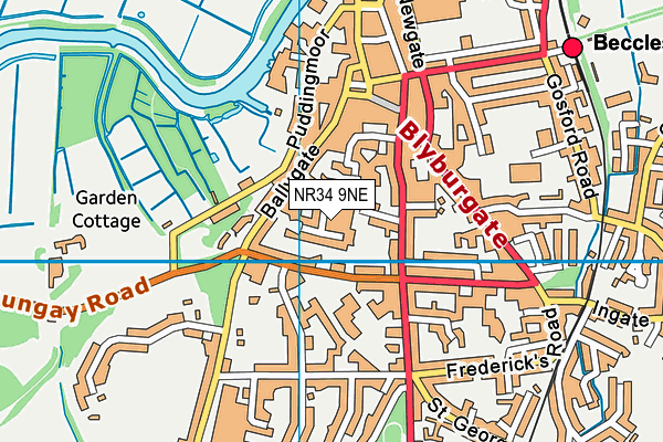 NR34 9NE map - OS VectorMap District (Ordnance Survey) NR34 9NE map - OS VectorMap District (Ordnance Survey)