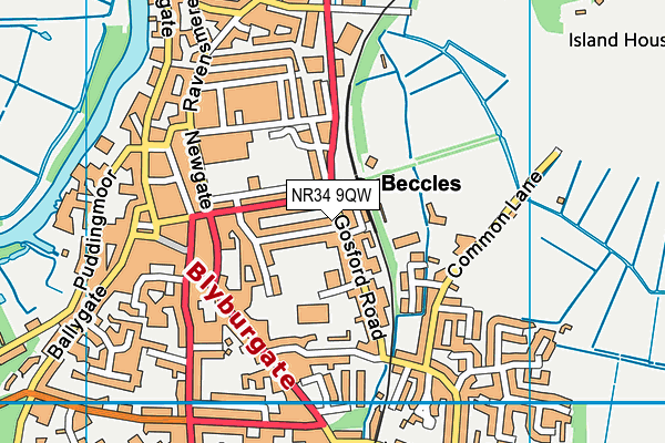NR34 9QW map - OS VectorMap District (Ordnance Survey) NR34 9QW map - OS VectorMap District (Ordnance Survey)