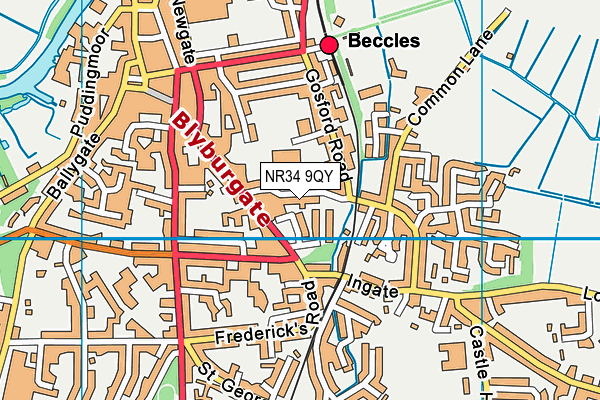 NR34 9QY map - OS VectorMap District (Ordnance Survey)