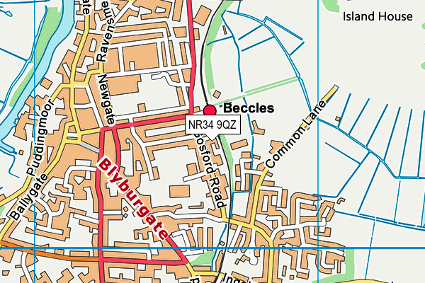 NR34 9QZ map - OS VectorMap District (Ordnance Survey) NR34 9QZ map - OS VectorMap District (Ordnance Survey)