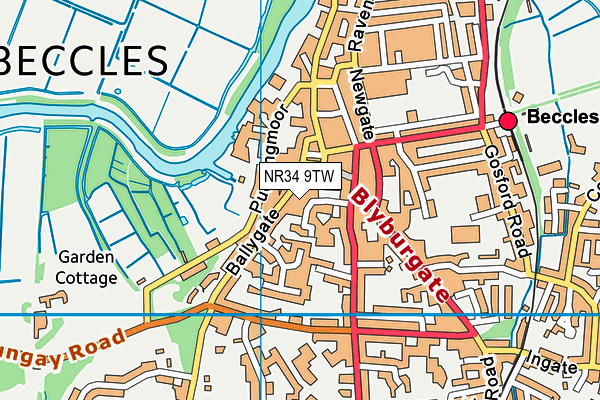 NR34 9TW map - OS VectorMap District (Ordnance Survey)