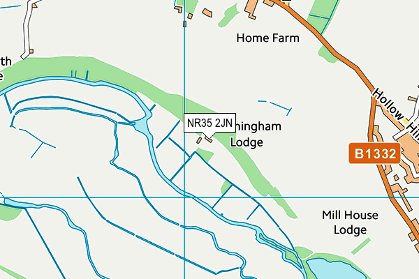 NR35 2JN map - OS VectorMap District (Ordnance Survey) NR35 2JN map - OS VectorMap District (Ordnance Survey)