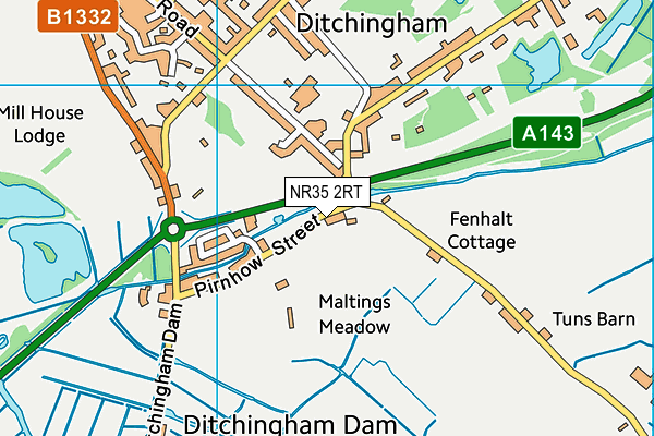 NR35 2RT map - OS VectorMap District (Ordnance Survey)