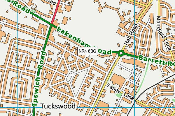 NR4 6BG map - OS VectorMap District (Ordnance Survey) NR4 6BG map - OS VectorMap District (Ordnance Survey)