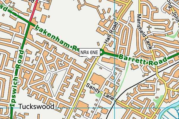 NR4 6NE map - OS VectorMap District (Ordnance Survey) NR4 6NE map - OS VectorMap District (Ordnance Survey)